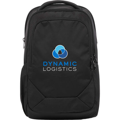 Front View of Black Olympus Recycled 15" Laptop Backpack