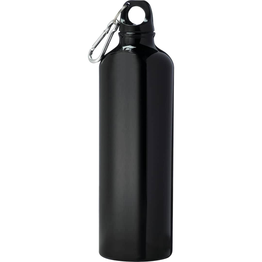 Front View of Black Pacific 26oz Aluminum Sports Bottle plain