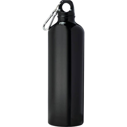 Front View of Black Pacific 26oz Aluminum Sports Bottle plain