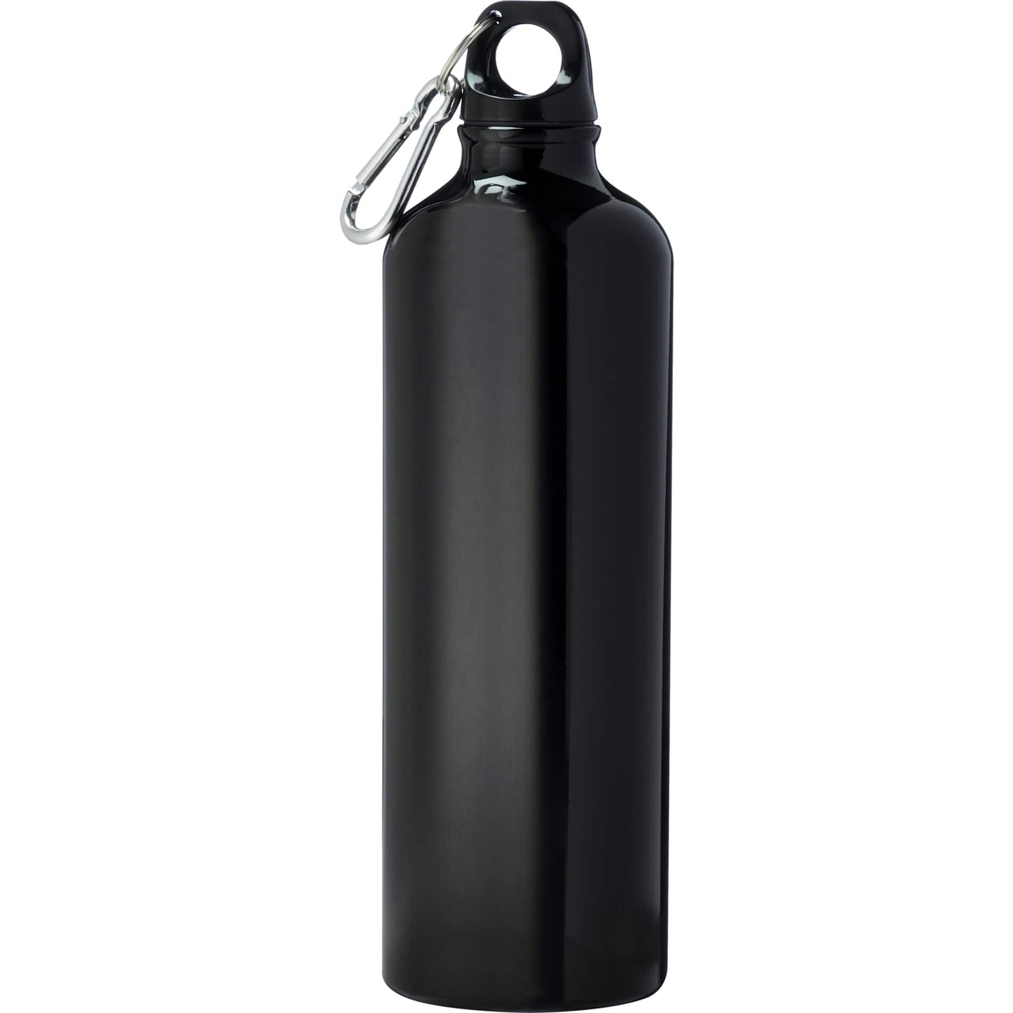 Front View of Black Pacific 26oz Aluminum Sports Bottle plain