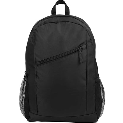 Front View of Black Packable Recycled Backpack plain