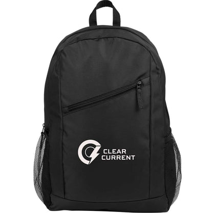 Front View of Black Packable Recycled Backpack