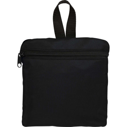 Front View of Black Packable Recycled Backpack