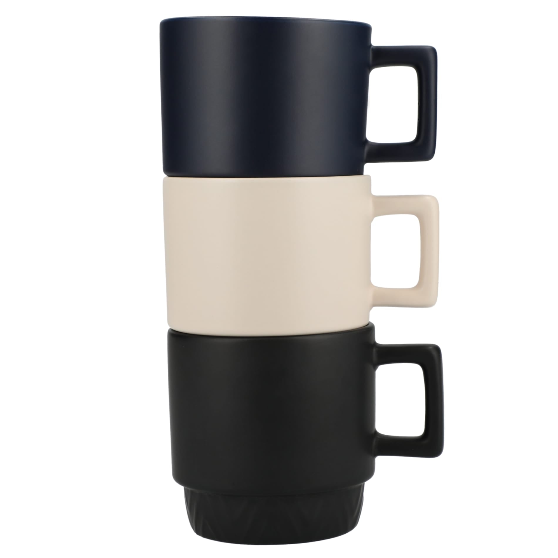Front View of Black Paco 12oz Ceramic Mug plain
