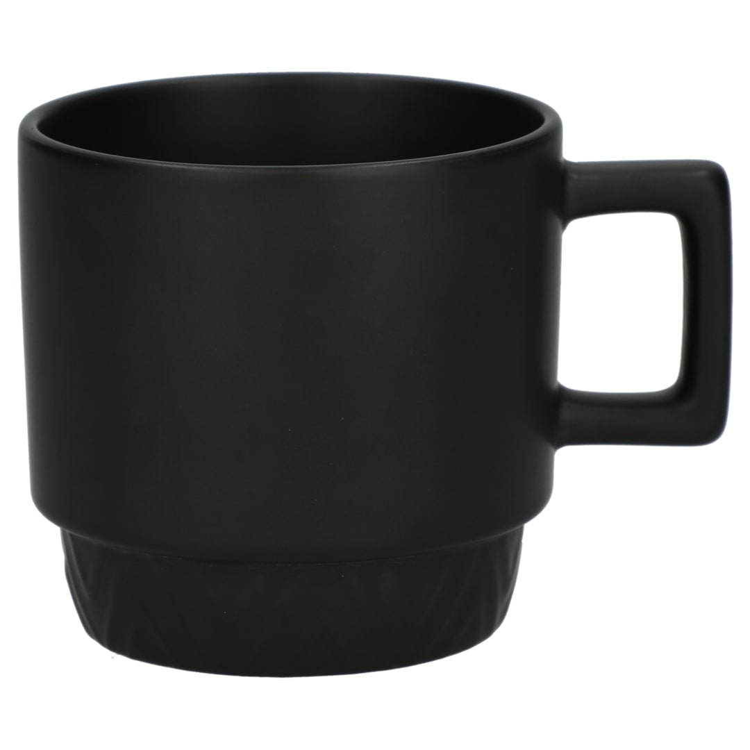 Front View of Black Paco 12oz Ceramic Mug plain