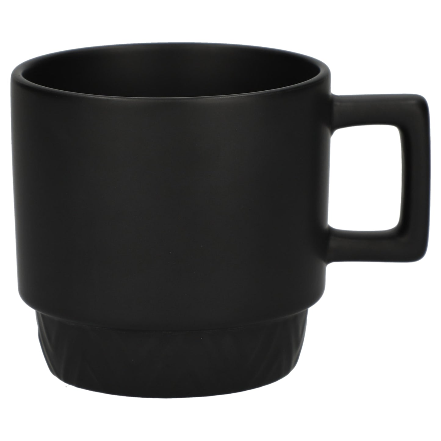 Front View of Black Paco 12oz Ceramic Mug plain