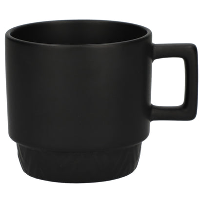 Front View of Black Paco 12oz Ceramic Mug plain