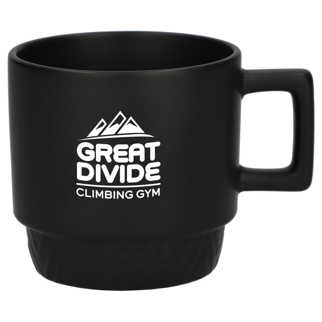 Front View of Black Paco 12oz Ceramic Mug