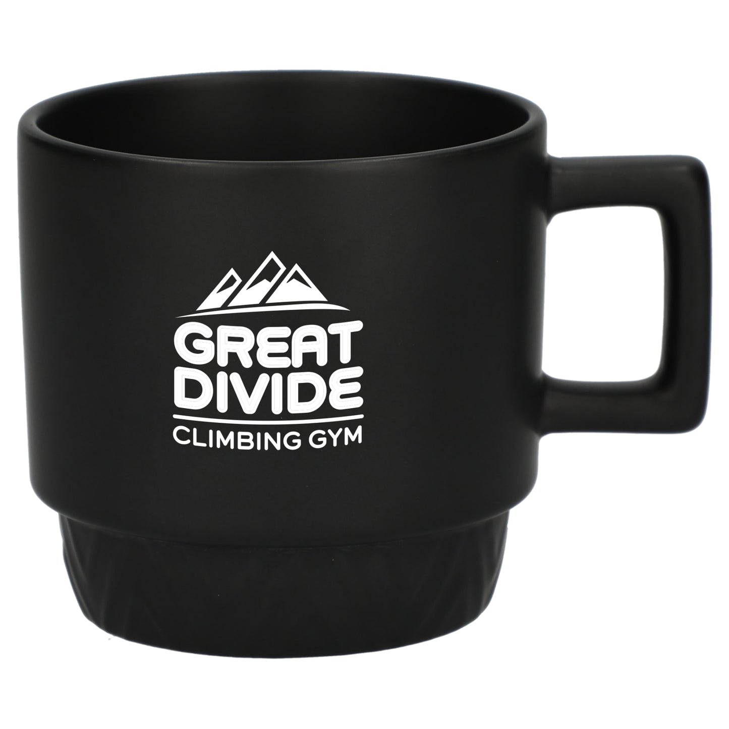Front View of Black Paco 12oz Ceramic Mug