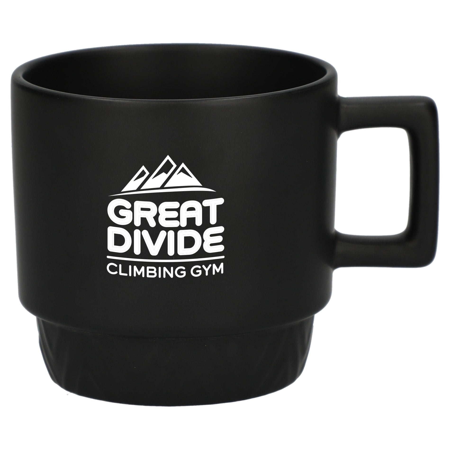 Front View of Black Paco 12oz Ceramic Mug