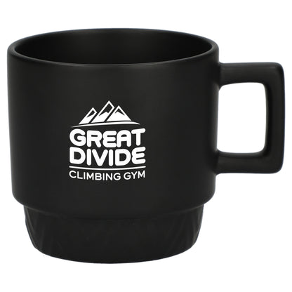 Front View of Black Paco 12oz Ceramic Mug