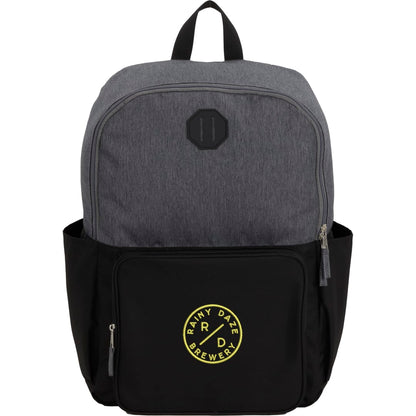 Front View of Black Paired Recycled 15" Laptop Backpack