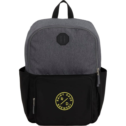 Front View of Black Paired Recycled 15" Laptop Backpack