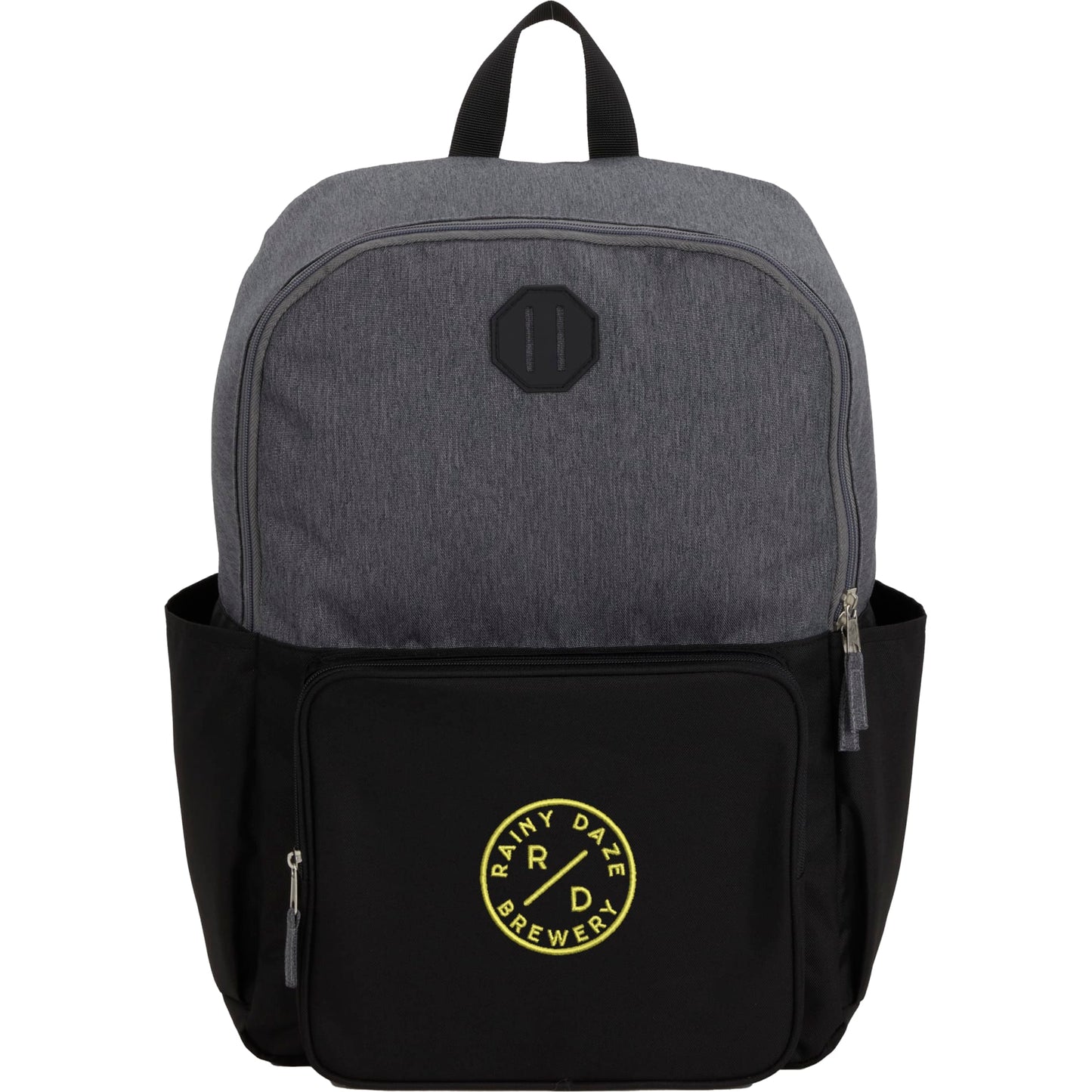 Front View of Black Paired Recycled 15" Laptop Backpack