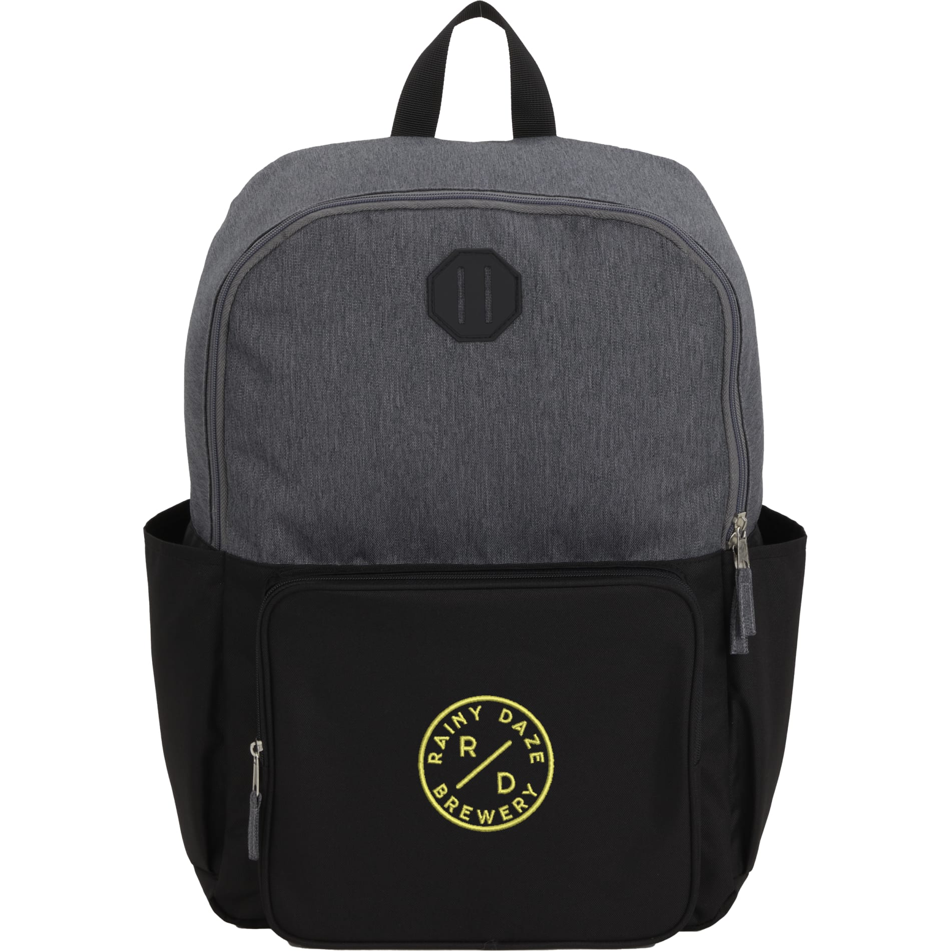 Front View of Black Paired Recycled 15" Laptop Backpack