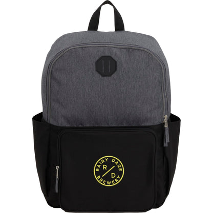 Front View of Black Paired Recycled 15" Laptop Backpack