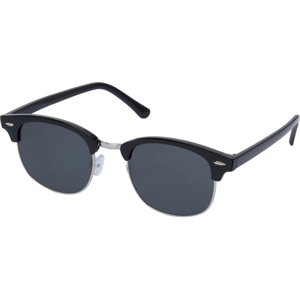 Front View of Black Palmer Recycled Club Master Sunglassess plain