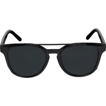 Front View of Black Peyton Recycled Brow Bar Sunglasses plain