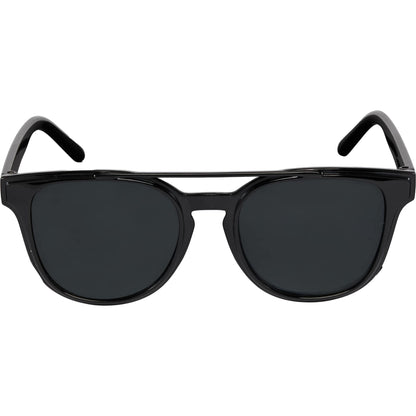 Front View of Black Peyton Recycled Brow Bar Sunglasses plain