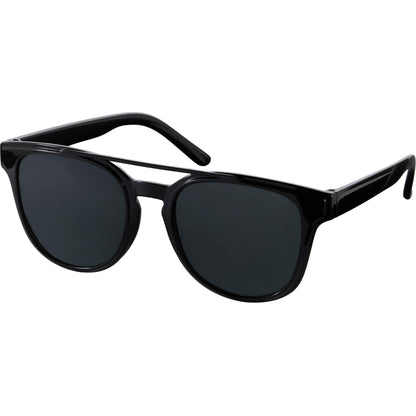 Front View of Black Peyton Recycled Brow Bar Sunglasses plain