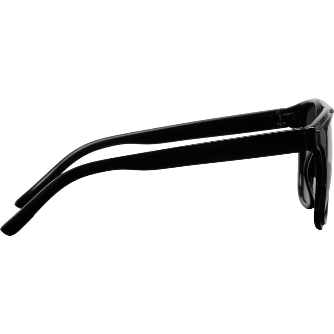 Front View of Black Peyton Recycled Brow Bar Sunglasses plain