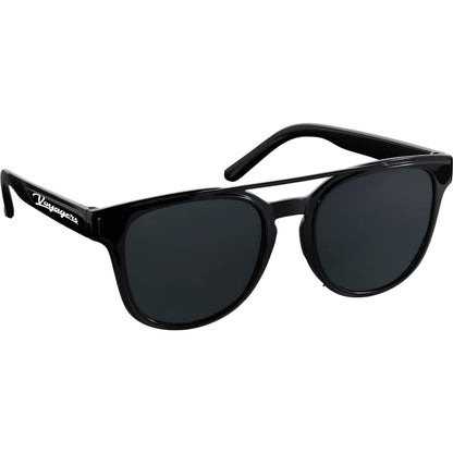 Front View of Black Peyton Recycled Brow Bar Sunglasses