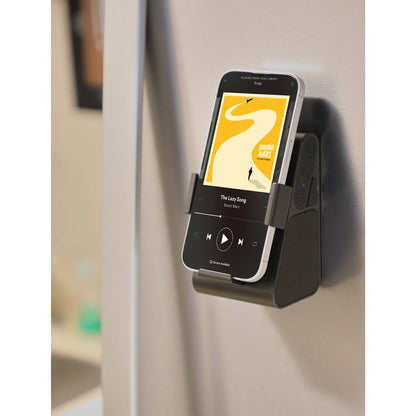 Front View of Black Phone Grip Outdoor Magnetic Bluetooth Speaker