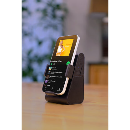 Front View of Black Phone Grip Outdoor Magnetic Bluetooth Speaker
