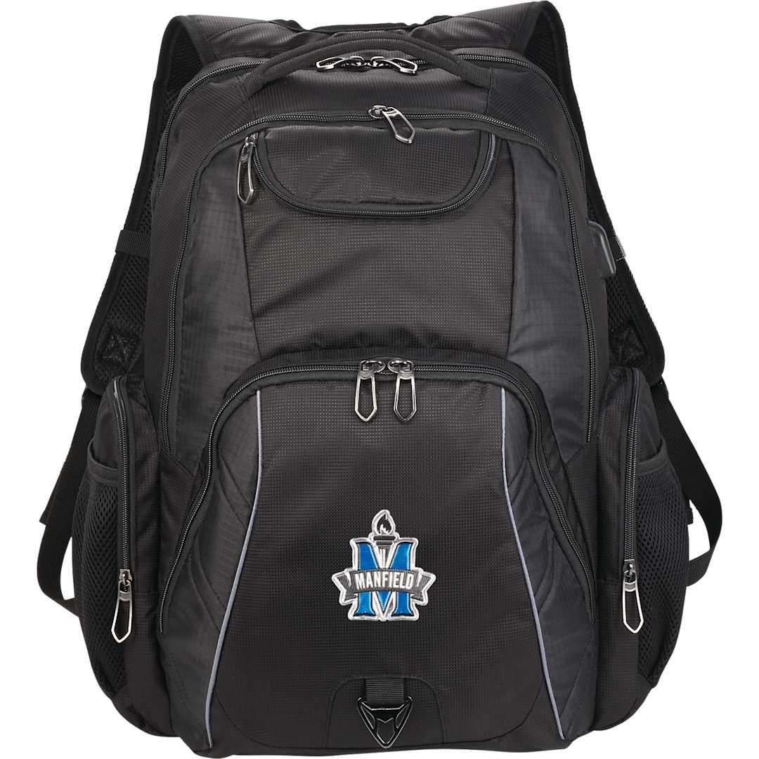 Front View of Black Rainier TSA 17" Computer Backpack