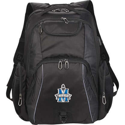 Front View of Black Rainier TSA 17" Computer Backpack