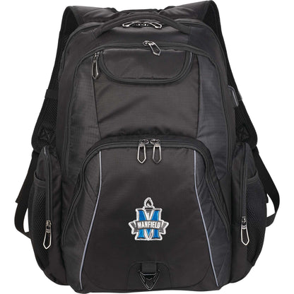 Front View of Black Rainier TSA 17" Computer Backpack