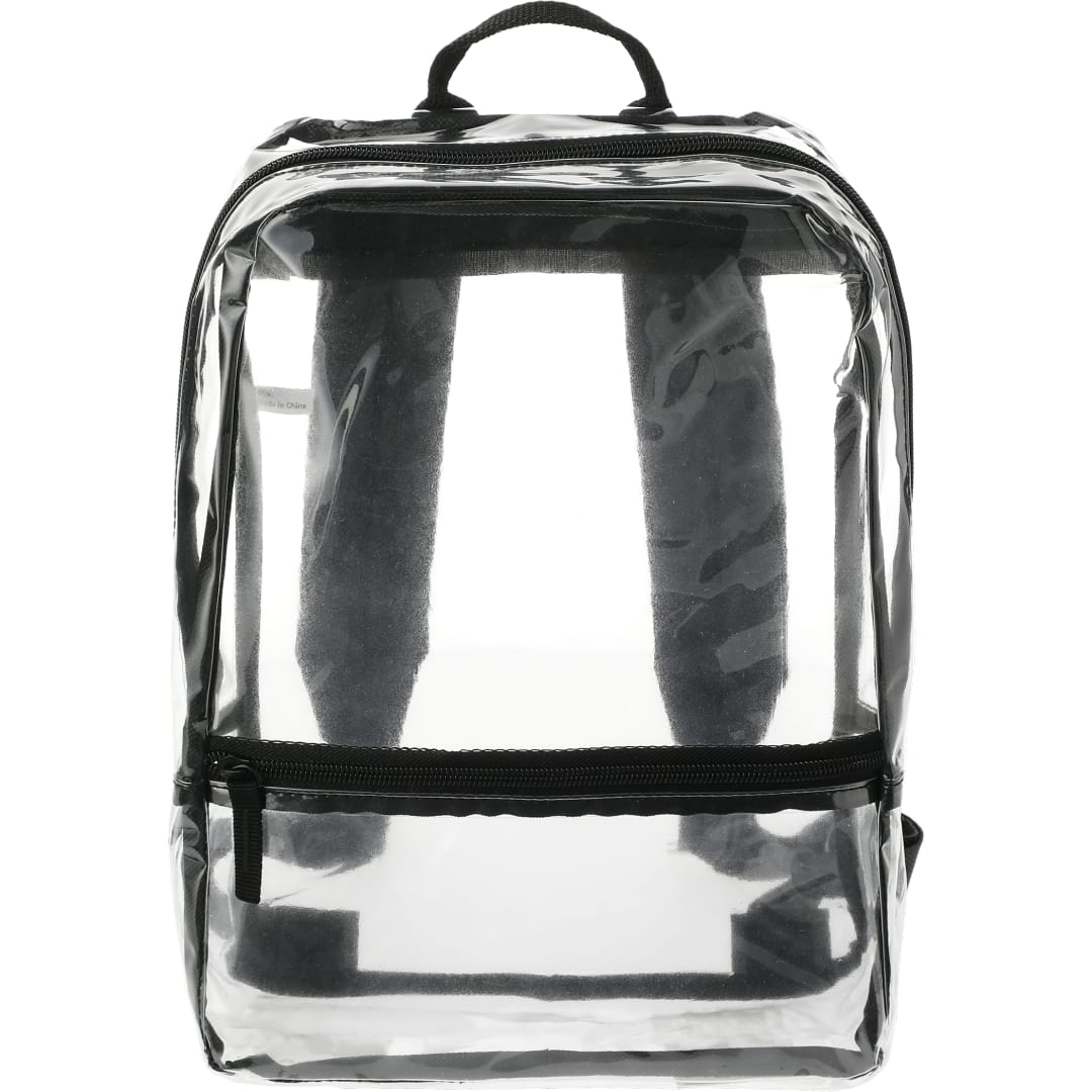Front View of Black Rally Slim Backpack plain