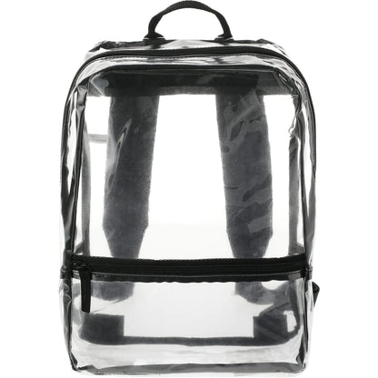 Front View of Black Rally Slim Backpack plain