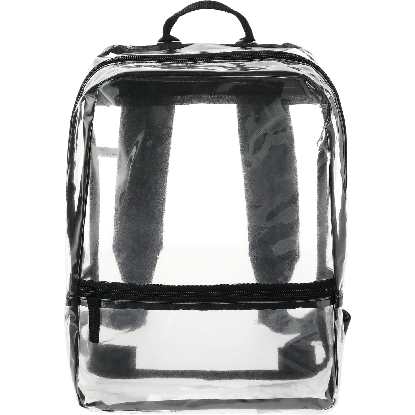 Front View of Black Rally Slim Backpack plain