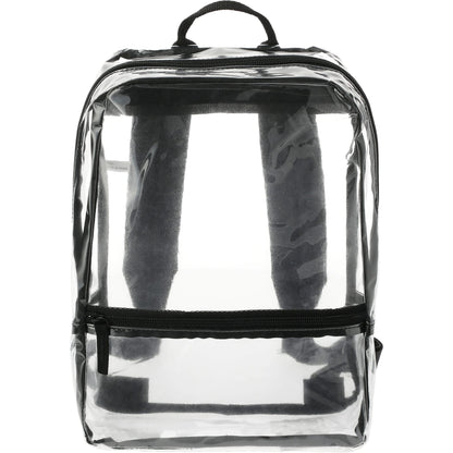Front View of Black Rally Slim Backpack plain