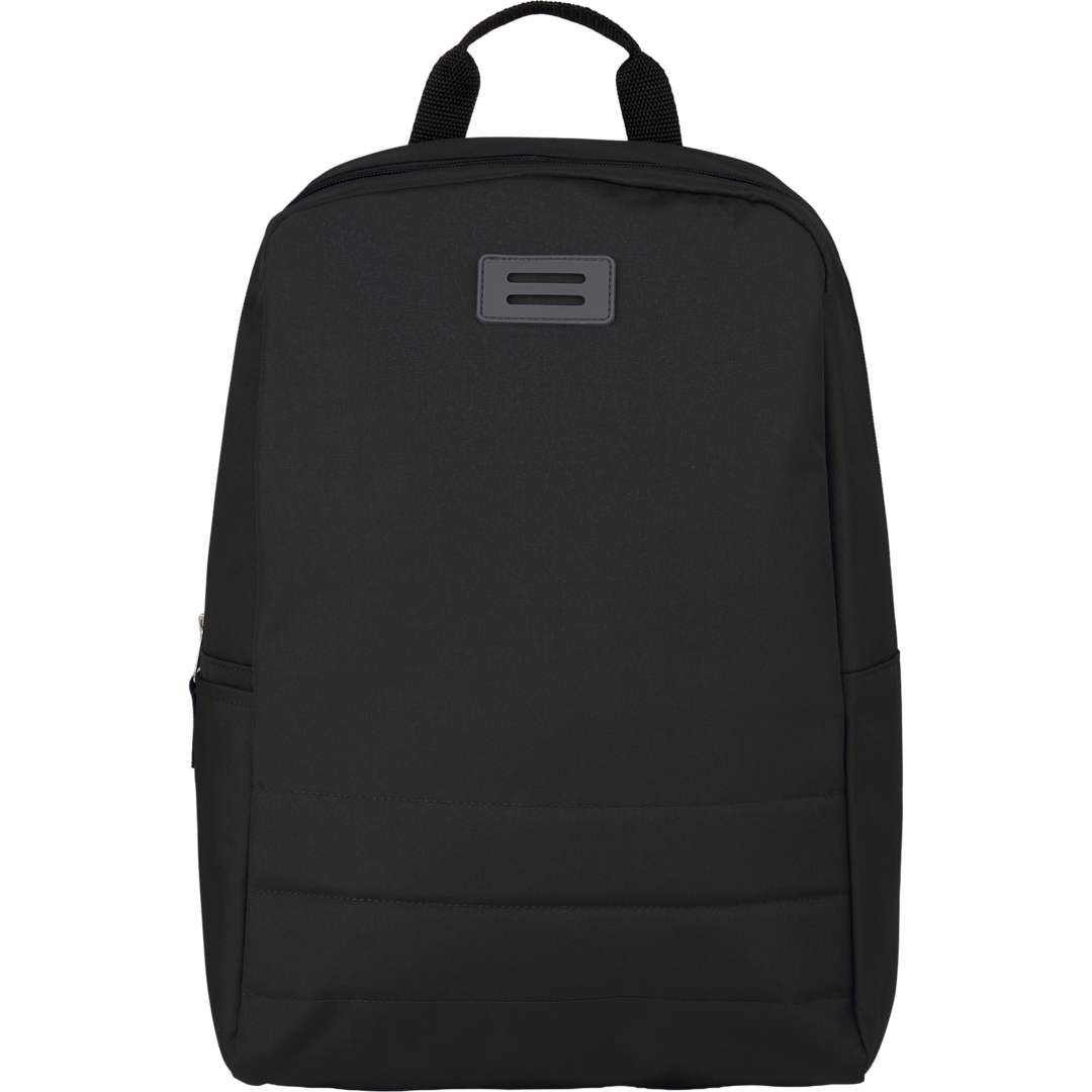 Front View of Black Ripple Recycled 15" Computer  Backpack plain
