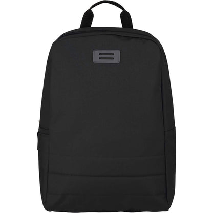 Front View of Black Ripple Recycled 15" Computer  Backpack plain