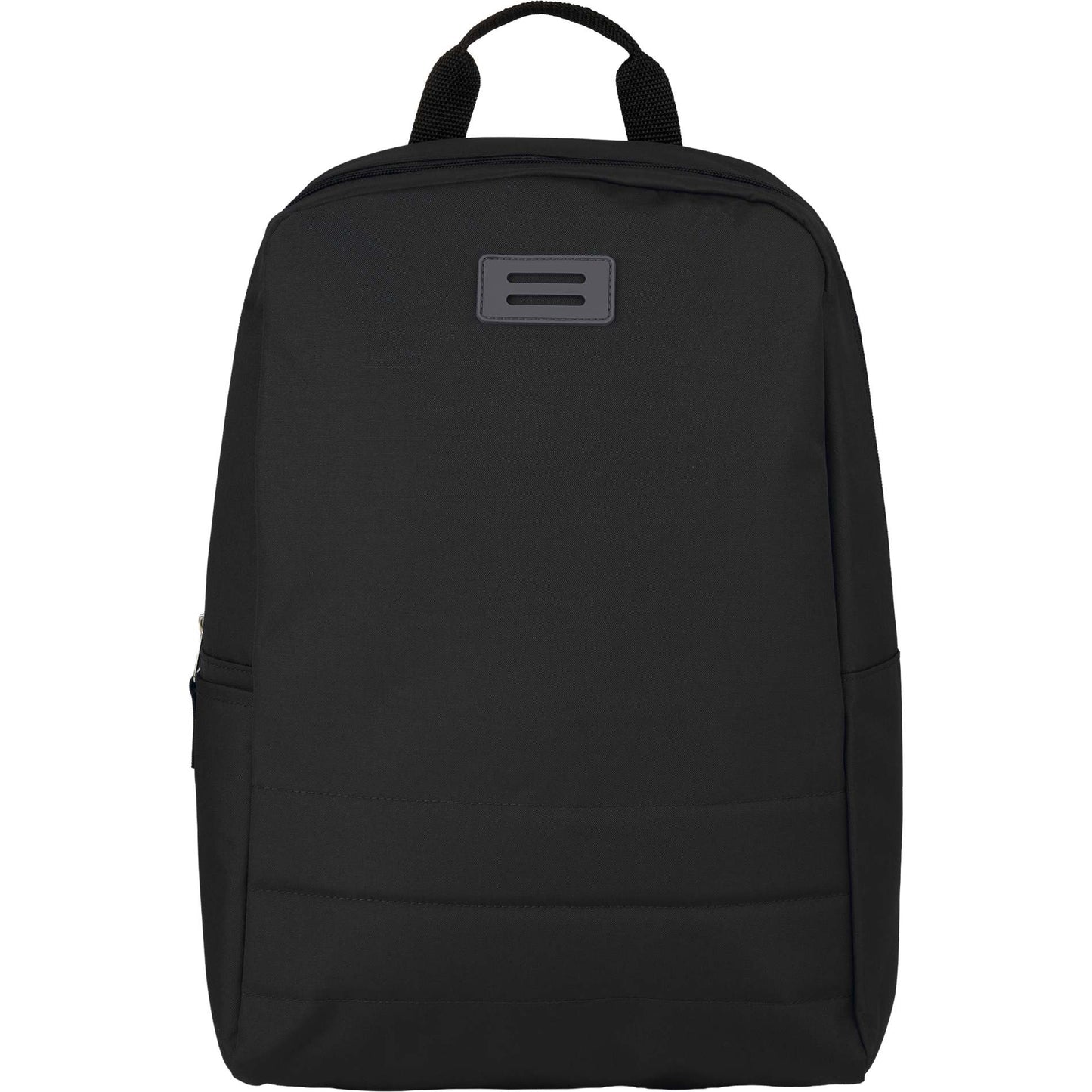 Front View of Black Ripple Recycled 15" Computer  Backpack plain