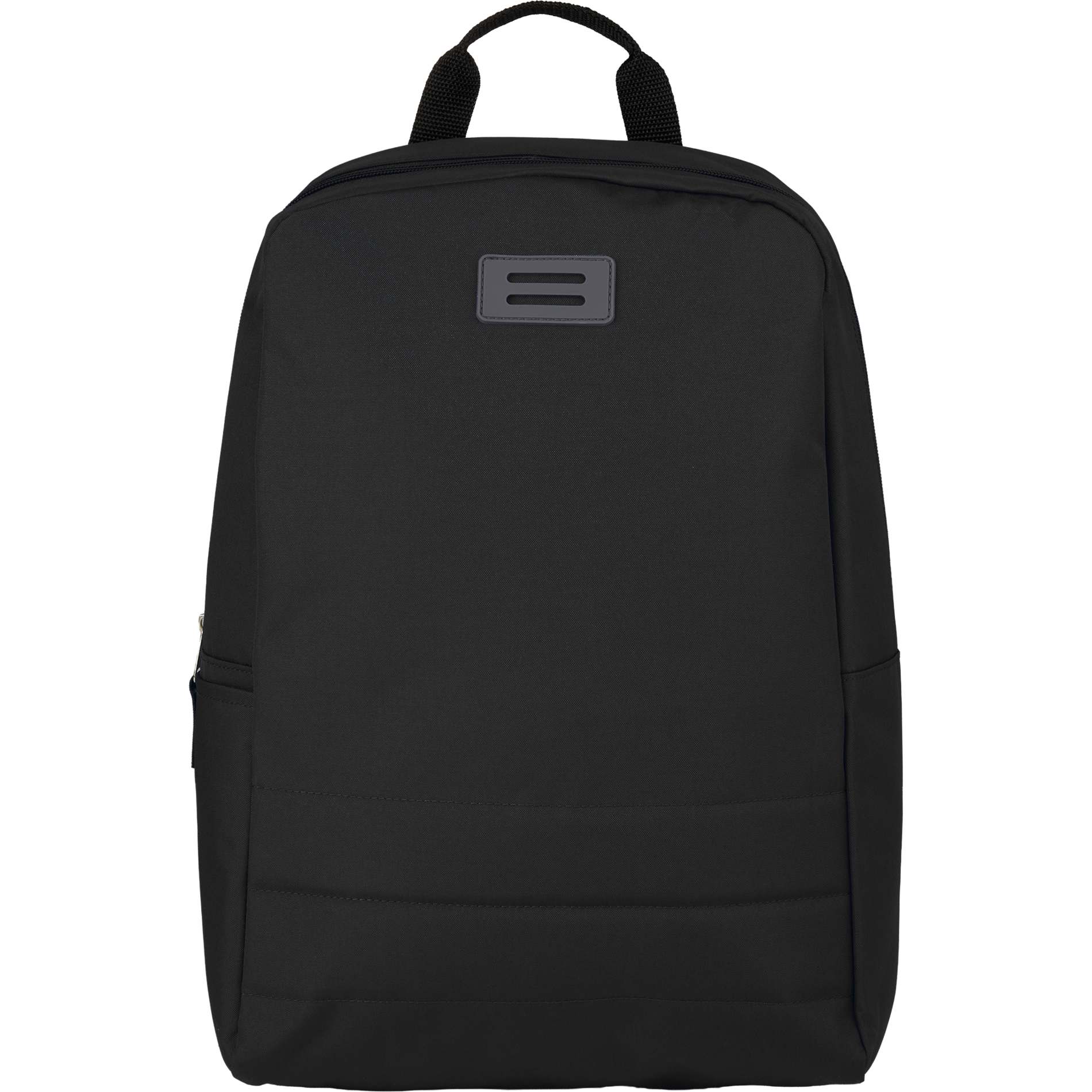 Front View of Black Ripple Recycled 15" Computer  Backpack plain