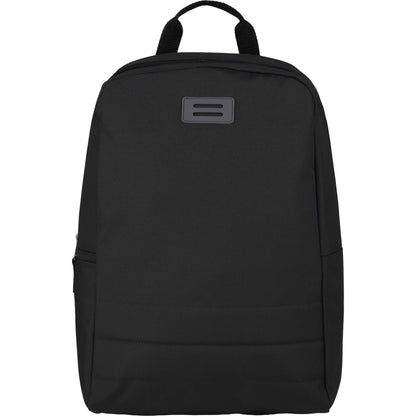 Front View of Black Ripple Recycled 15" Computer  Backpack plain