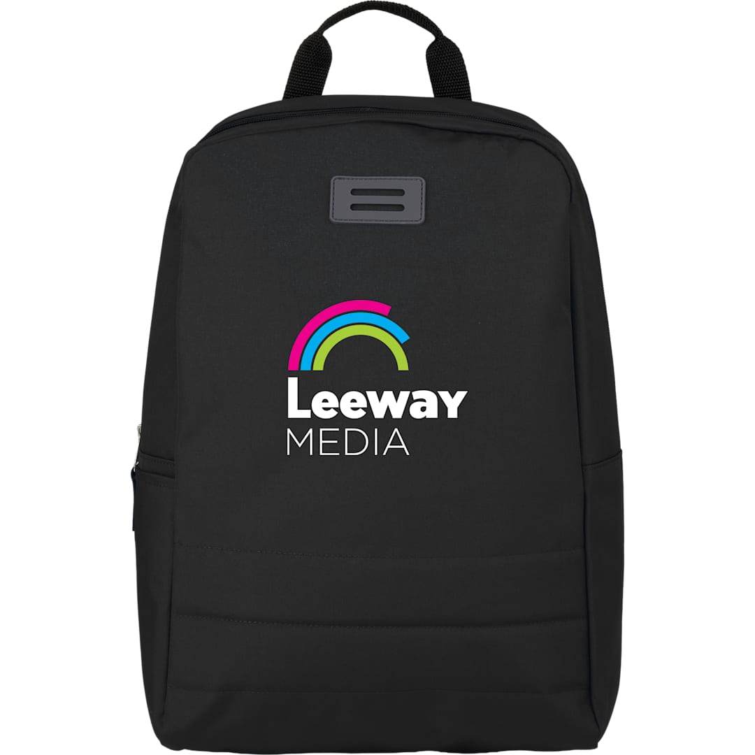 Front View of Black Ripple Recycled 15" Computer  Backpack