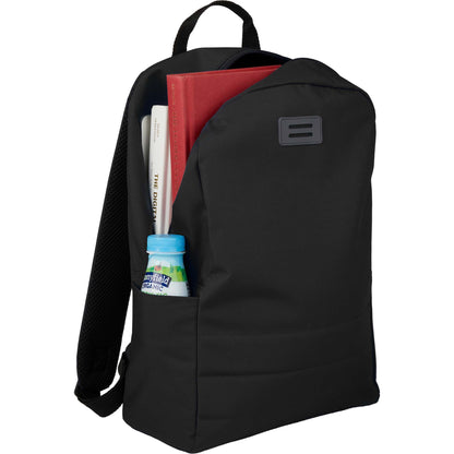 Front View of Black Ripple Recycled 15" Computer  Backpack