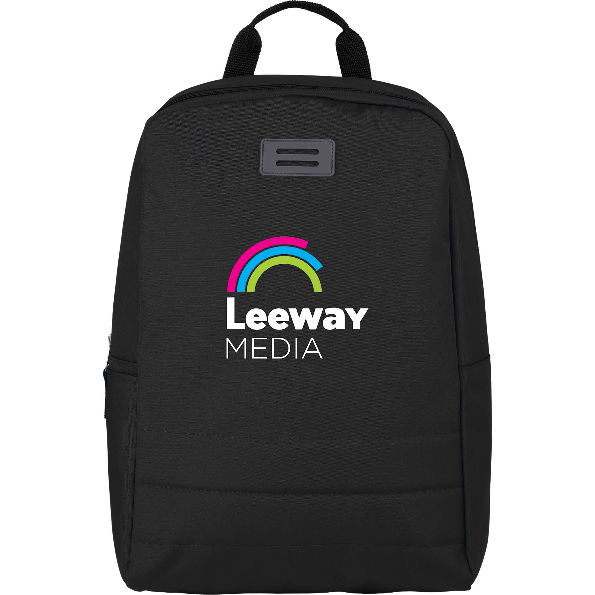 Front View of Black Ripple Recycled 15" Computer  Backpack