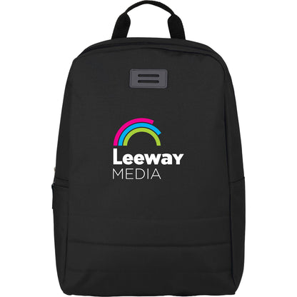 Front View of Black Ripple Recycled 15" Computer  Backpack