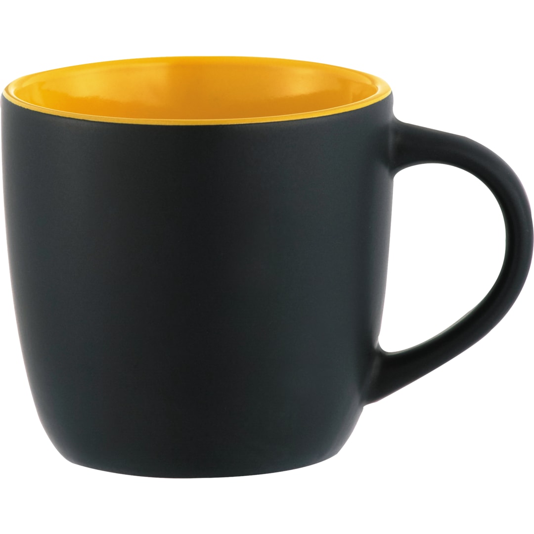 Front View of Black Riviera Electric 11oz Ceramic Mug plain