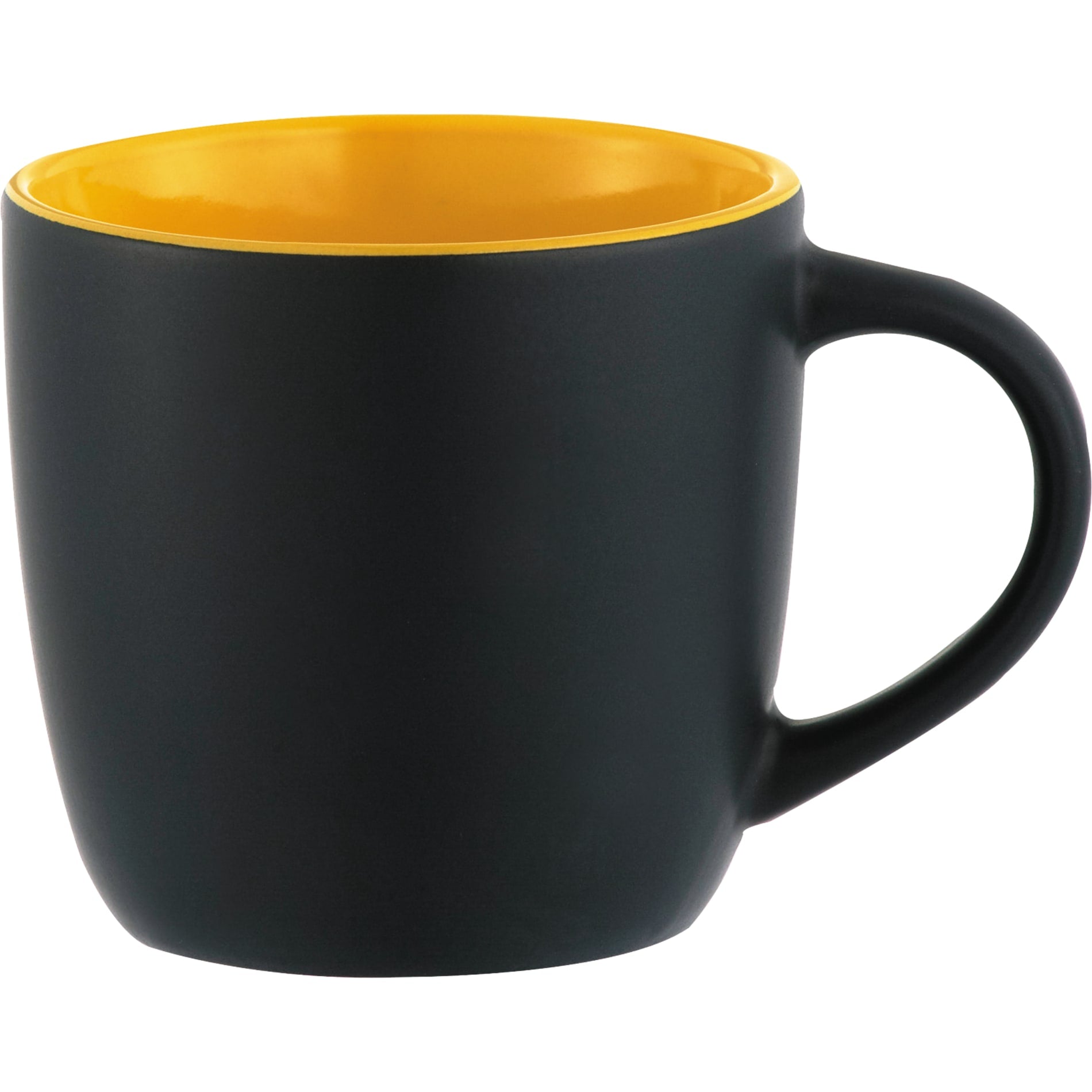 Front View of Black Riviera Electric 11oz Ceramic Mug plain