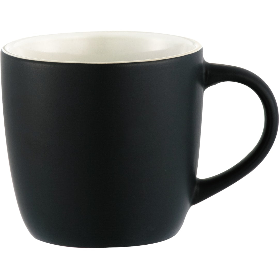 Front View of Black Riviera Electric 11oz Ceramic Mug plain