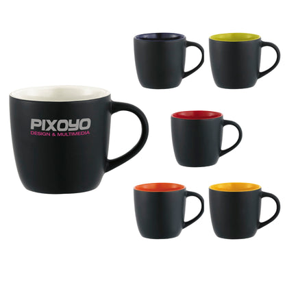 Front View of Black Riviera Electric 11oz Ceramic Mug