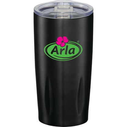 Front View of Black Rocky 20oz Vacuum Tumbler