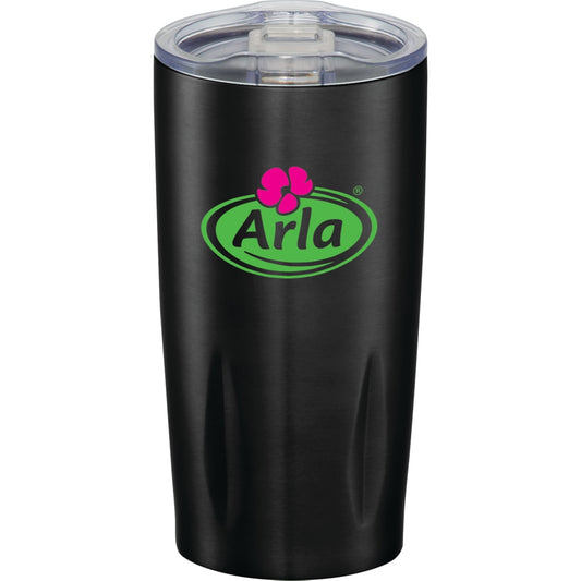 Front View of Black Rocky 20oz Vacuum Tumbler